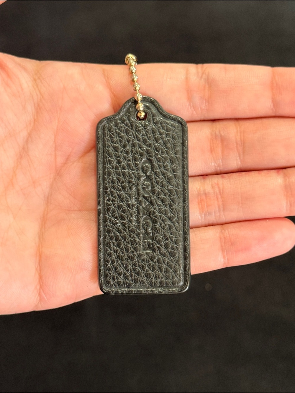 2.25” Medium Modern Coach Leather Key Fob Bag Charm Keychain Hang Tag/Hangtag